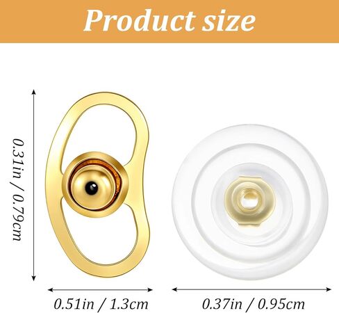 8 Pcs Earring Lifters for Droopy Ears, Silicone & Metal Earring Backs Lifters Support for Heavy Earrings, Ear Lobe Back Supports Locking Design (Gold 4 Pair) in Kuwait