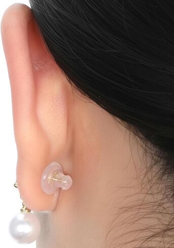 8 Pcs Earring Lifters for Droopy Ears, Silicone & Metal Earring Backs Lifters Support for Heavy Earrings, Ear Lobe Back Supports Locking Design (Gold 4 Pair) in Kuwait