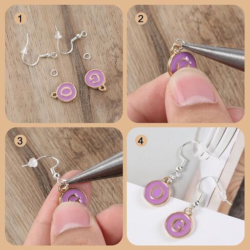 Silver Earing Making Supplies Kit, 600Pcs Earring Hooks Earring Backs Jump Rings Jewelry Hooks Fish Hook Earrings for DIY Jewelry Making Supplies Earrings Parts in Kuwait