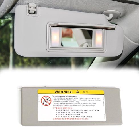 Gray Sunvisor Vanity Mirror Cover for Buick Envision Regal Lacrosse 23196443 (Light Beige) in Saudi Arabia
