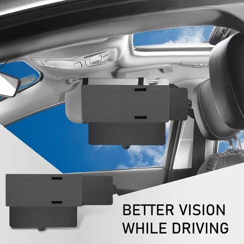 Car Visor Sunshade Extender, Upgraded Car Sun Visor Extension with Side Sunshade, Anti-Glare Visor for Driving, Black in Kuwait