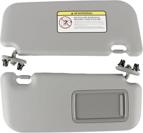 Complete Left & Right Side Sun Visor Set for Toyota Corolla 2009-2013 - Premium Leather Material & Easy Installation (Gray, Left & Right Side) in Kuwait