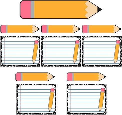 Sabary 11 Pcs Magnets Write Wipe Organization Chart for Classroom Pencil Themed Dry Erase Objectives Learning Reusable Magnets Board for Whiteboard School Home Teaching Back to School Supplies in Kuwait