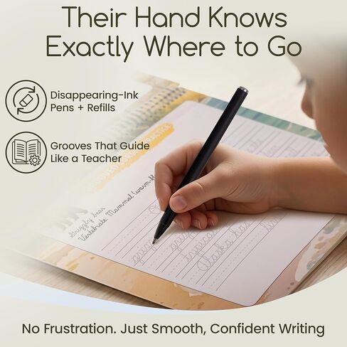 Animal Kingdom Grooved Cursive Workbook for Kids Ages 8-12 - Graceful By Design - 8.5X11 Grooved Handwriting Practice for Kids with 4 Magic Ink Pens, Refills - with Printable Activities, Videos in Saudi Arabia