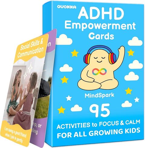 QUOKKA ADHD Tools for Kids – Emotional Regulation Tools for Kids in a Fun Flashcards Deck – Big Feelings Support, Focus Activities, Social Skills & Impulse Control Cards for Home or Classroom in Kuwait