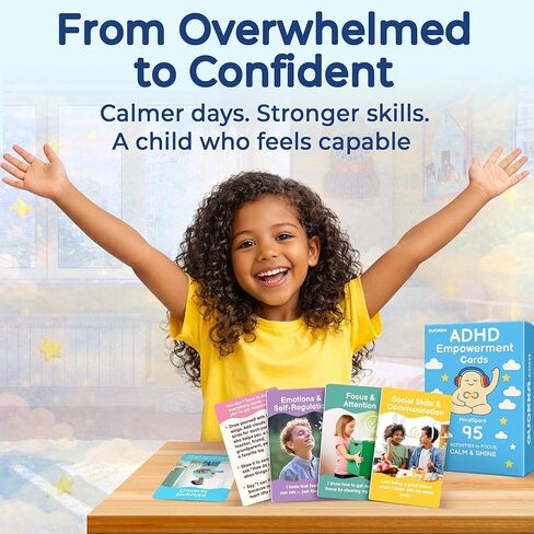 QUOKKA ADHD Tools for Kids – Emotional Regulation Tools for Kids in a Fun Flashcards Deck – Big Feelings Support, Focus Activities, Social Skills & Impulse Control Cards for Home or Classroom in Kuwait