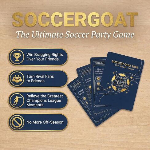 Soccer Party Game for World Cup 2026 – 200 Question Cards for Adults, Teens & Families | World Cup 2026 Merchandise for Watch Parties & Game Night in Kuwait