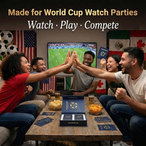 Soccer Party Game for World Cup 2026 – 200 Question Cards for Adults, Teens & Families | World Cup 2026 Merchandise for Watch Parties & Game Night in Kuwait