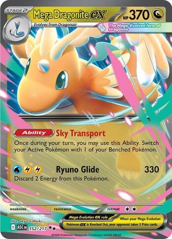 Pokemon - Mega Dragonite ex 152/217 - Ascended Heroes - Ultra Rare - Foil - Single Card in Kuwait