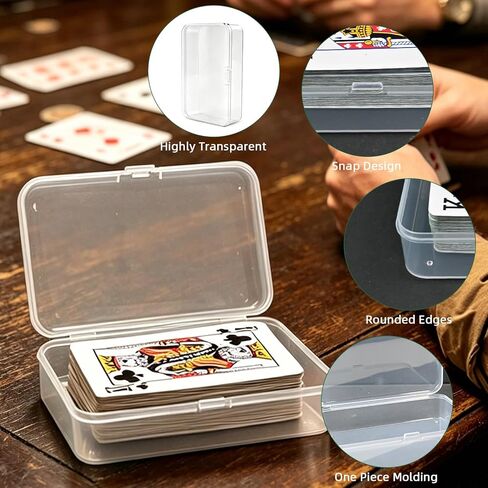 Blank Card Case, 4 Pack Clear Plastic Card Deck Box , Unbreakable, Highly Transparent , Snap-Button Design for Easy Access , Compact Playing Card Storage Box for Trading Cards, Business Cards & More in Kuwait
