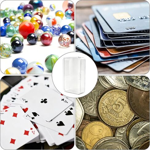 Blank Card Case, 4 Pack Clear Plastic Card Deck Box , Unbreakable, Highly Transparent , Snap-Button Design for Easy Access , Compact Playing Card Storage Box for Trading Cards, Business Cards & More in Kuwait