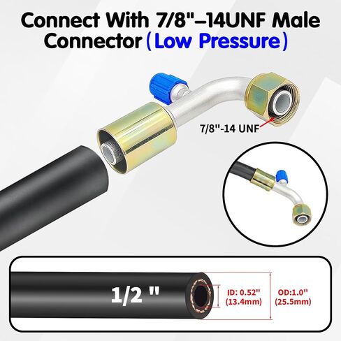 90 Degree A/C Hose Fittings, #8#10 90°Beadlock AC Line Adapter with R134A High and Low Pressure Valve, #8#10 Automatic Air Conditioning Hose Fittings for Car,Turck,Van and RV in Saudi Arabia