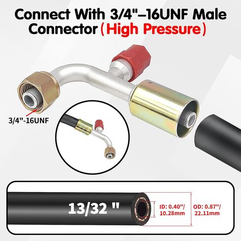 90 Degree A/C Hose Fittings, #8#10 90°Beadlock AC Line Adapter with R134A High and Low Pressure Valve, #8#10 Automatic Air Conditioning Hose Fittings for Car,Turck,Van and RV in Saudi Arabia