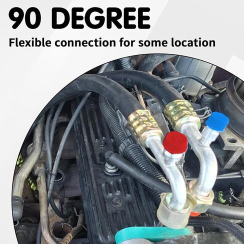 90 Degree A/C Hose Fittings, #8#10 90°Beadlock AC Line Adapter with R134A High and Low Pressure Valve, #8#10 Automatic Air Conditioning Hose Fittings for Car,Turck,Van and RV in Saudi Arabia