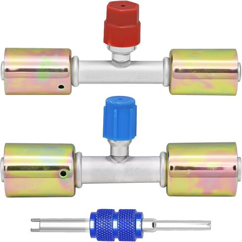 90 Degree A/C Hose Fittings, #8#10 90°Beadlock AC Line Adapter with R134A High and Low Pressure Valve, #8#10 Automatic Air Conditioning Hose Fittings for Car,Turck,Van and RV in Saudi Arabia
