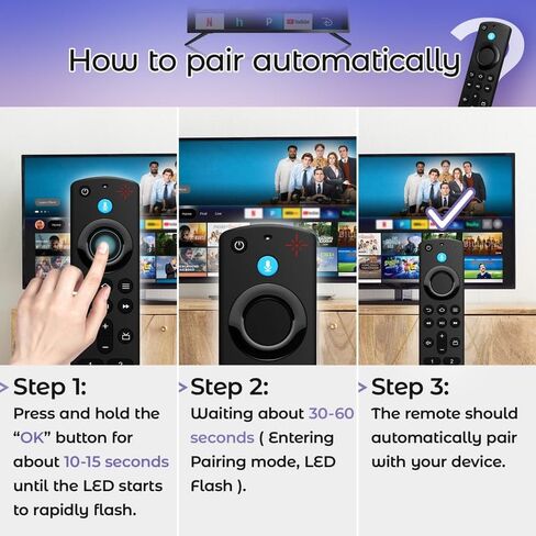 Replacement Remote Control Compatible with Fire Smart TV Stick 4K(1st/2nd Gen), TV Stick (2nd Gen/3rd Gen/Lite/4K Max), FireStick Remote for Smart TV 3rd Gen & Cube with Voice Controller in Saudi Arabia