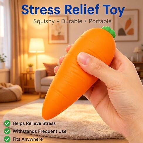 Carrot Squishy, Squishy Carrot Realistic Model , Stress Relief Toy, Moldable Slow Rise for Stress Relief Anxiety Sensory Gifts for Adults in Kuwait