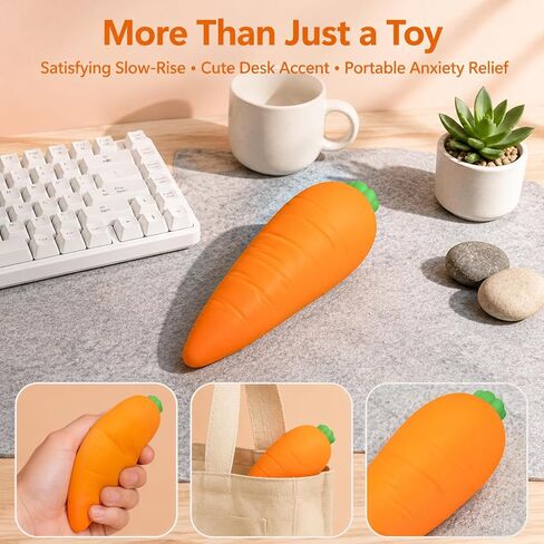 Carrot Squishy, Squishy Carrot Realistic Model , Stress Relief Toy, Moldable Slow Rise for Stress Relief Anxiety Sensory Gifts for Adults in Kuwait