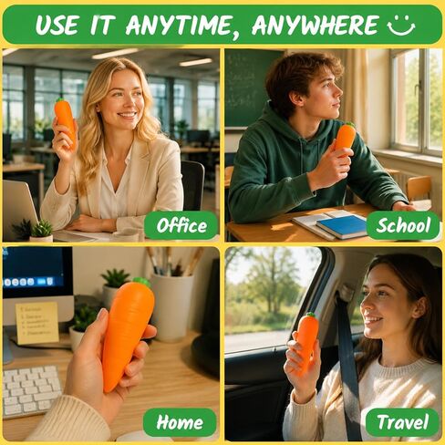 Carrot Squishy, Squishy Carrot Realistic Model , Stress Relief Toy, Moldable Slow Rise for Stress Relief Anxiety Sensory Gifts for Adults in Kuwait