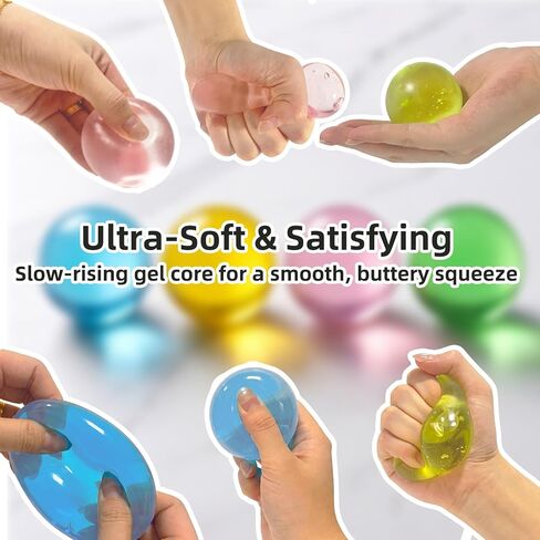 4 Pcs Coconut Oil Squishy, 2.4 Inch Handmade Coconut Oil Stress Ball, Non-Sticky & Easy to Clean, Squeeze Sensory Fidget Toys for Focus & Calm, Squishy Desk Gifts in Kuwait