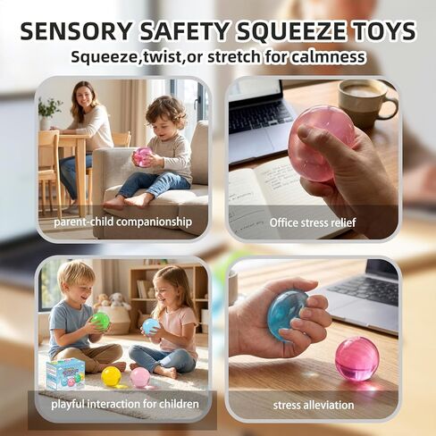 4 Pcs Coconut Oil Squishy, 2.4 Inch Handmade Coconut Oil Stress Ball, Non-Sticky & Easy to Clean, Squeeze Sensory Fidget Toys for Focus & Calm, Squishy Desk Gifts in Kuwait