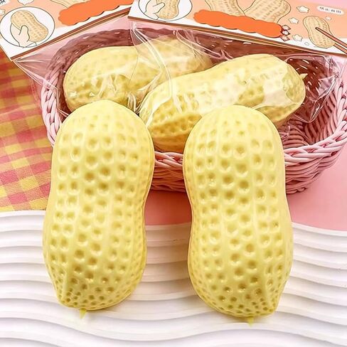 Peanut Squishy Peanut Shape Stress Relief Squeeze Fidget Toys, Soft Anxiety Relief Hand Grip Decompression Ball, Soft Squeeze Decompression Dough for Adults Office Desk Decor in Kuwait