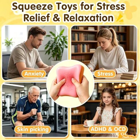 Bread Butter Squishy Slow Rising Toy, Soft Foam Stress Ball, Fidget Toy for Stress Relief, Party Favor, Stocking Stuffer(Pink) in Kuwait