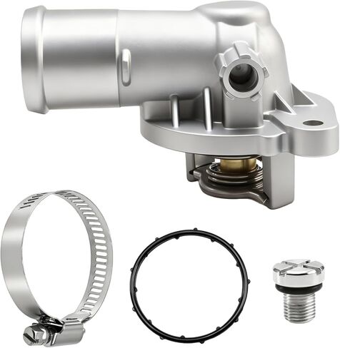 Upgraded Coolant Thermostat Housing Assembly with Hose Clamp Compatible with Dodge Jeep Ram Chrysler 3.6L & 3.2L V6 Models (Aluminium) Replace#: 5184570AH 902-3036XD 902-3036 in Kuwait
