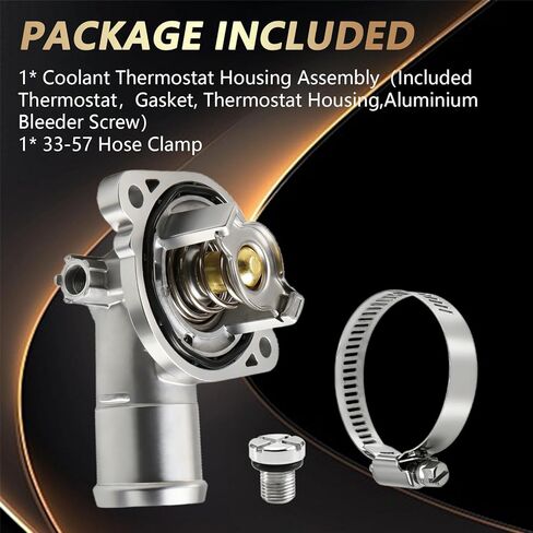 Upgraded Coolant Thermostat Housing Assembly with Hose Clamp Compatible with Dodge Jeep Ram Chrysler 3.6L & 3.2L V6 Models (Aluminium) Replace#: 5184570AH 902-3036XD 902-3036 in Kuwait