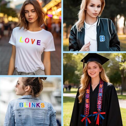 ASTARON 36Pcs Iron on Letters and Numbers Patches 10 Color Options 1.3Inch Alphabet Embroidered Patch A-Z,Numbers0-9 Patches Alphabet Cloth Patch for Clothes,Socks,Jeans,Hat,DIY Accessories(Colorful) in Kuwait