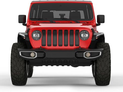 Front and Rear Fender Flares Kit w/LED Turn Signal Lights Compatible with 2018 2019 2020 2021 2022 2023 2024 Jeep Wrangler JL & JLU Unlimited (2-Door & 4-Door),4PCS Off-road Flat Fenders Mud Guard in Saudi Arabia
