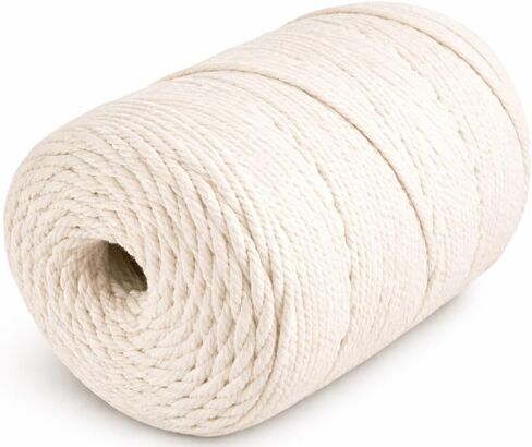 Macrame Cord Cotton Rope Twine for Crafts String Yarn for Wall Hanging Plant Hangers Christmas Crafts Knitting Twisted (White, 2mm x 328 Yards) in Saudi Arabia