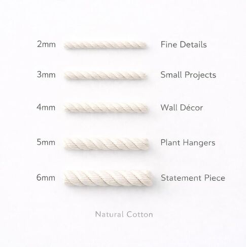 Macrame Cord Cotton Rope Twine for Crafts String Yarn for Wall Hanging Plant Hangers Christmas Crafts Knitting Twisted (White, 2mm x 328 Yards) in Saudi Arabia