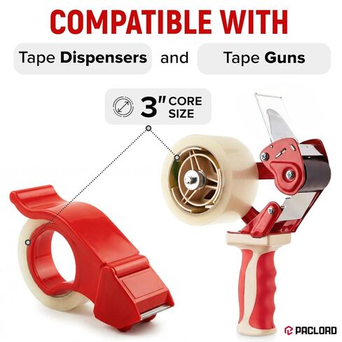3" x 110 Yards Clear Packing Tape, Pack of 2 - Heavy-Duty 2.6 Mil Thick Carton Sealing Tape with Industrial Strength Adhesion for Packaging, Moving, or Shipping Boxes in Kuwait