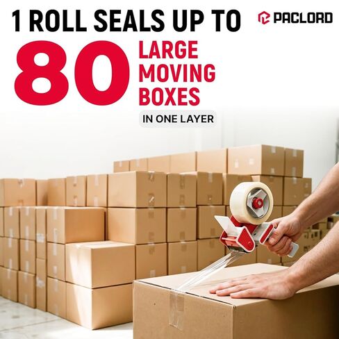 3" x 110 Yards Clear Packing Tape, Pack of 2 - Heavy-Duty 2.6 Mil Thick Carton Sealing Tape with Industrial Strength Adhesion for Packaging, Moving, or Shipping Boxes in Kuwait
