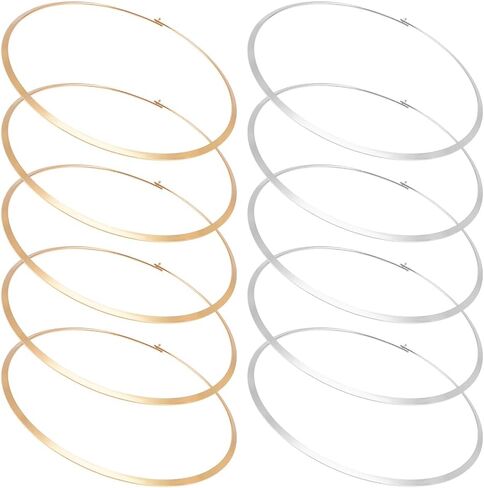 UNICRAFTALE 10Pcs 2 Colors Choker Necklaces 5.31 inch Inner Diameter Wire Wrap Collars Necklaces Metal Plain Chocers Collar Necklace for Women Open Choker Necklace Gifts in Kuwait