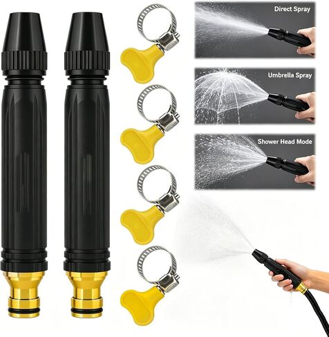 Upgraded 2026 Home High-Pressure Car Wash Water Gun with Booster Nozzle and Hose, for Watering Plants and Vegetables, and Car Washing (2PCS) in Kuwait