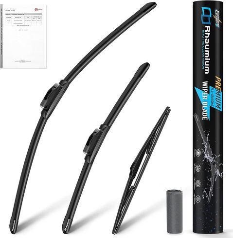 Quiet-drive Wiper Blades for Jeep Cherokee 2014-2022 ; OEM Fit; Set of 3; Lab Tested 500K Endurance & -40°C to 80°C; Optimized Pressure; 26"+18"+14" in Saudi Arabia