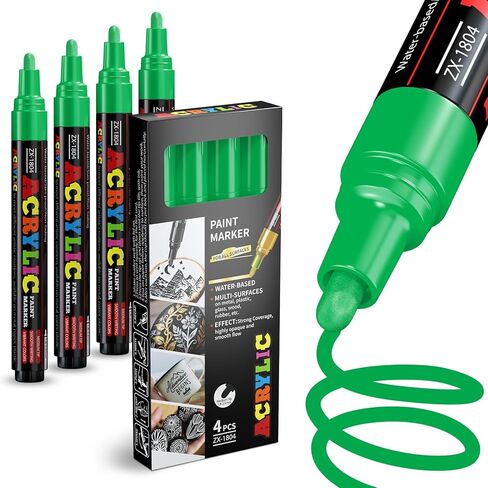 Orange Paint Marker Pens - 4 Pack Medium Tip Acrylic Paint Markers, Waterproof & Quick Drying Water-based Marker Pen for Rock Painting, Tires, Wood, Plastic, Canvas, Mugs, Stone in Saudi Arabia