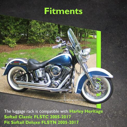 رف الأمتعة الخلفي المنفرد من Mofun متوافق مع Harley Softail Deluxe FLSTN Heritage Classic FLSTC 2005-2017، مناسب Softail Heritage Classic FLHC FLDE 2018-2025 Chrome in Kuwait