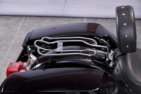 رف الأمتعة الخلفي المنفرد من Mofun متوافق مع Harley Softail Deluxe FLSTN Heritage Classic FLSTC 2005-2017، مناسب Softail Heritage Classic FLHC FLDE 2018-2025 Chrome in Kuwait