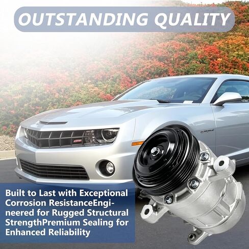 29134C Air Conditioner AC Compressor with Clutch | Fit for 2014-2019 Chevy Silverado 1500, Suburban, Tahoe | 2015-2020 GMC Sierra 1500, Yukon/Yukon XL and Cadillac Escalade | Replace 22986660 1522303 in Saudi Arabia