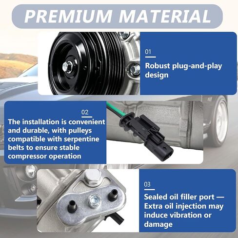29134C Air Conditioner AC Compressor with Clutch | Fit for 2014-2019 Chevy Silverado 1500, Suburban, Tahoe | 2015-2020 GMC Sierra 1500, Yukon/Yukon XL and Cadillac Escalade | Replace 22986660 1522303 in Saudi Arabia