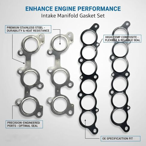 HS9227PT-1 MLS Cylinder Head Gasket Set Compatible with Toyota 4Runner 1996-2002,Tacoma 1995-2004,Tundra 2000-2004,T100 1995-1998 3.4L V6 DOHC 5VZFE Engine Head Gasket Kit VS50422R MS95898 in Kuwait