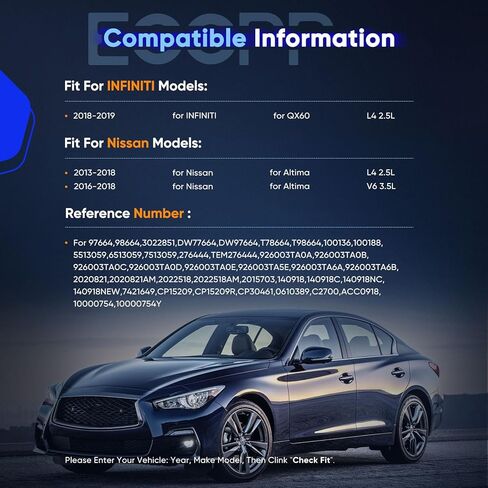 ضاغط التيار المتردد ECCPP لنيسان ألتيما 2.5L 2013-2018 لضاغط التيار المتردد إنفينيتي QX60 2.5L 2018-2019 مع القابض in Kuwait