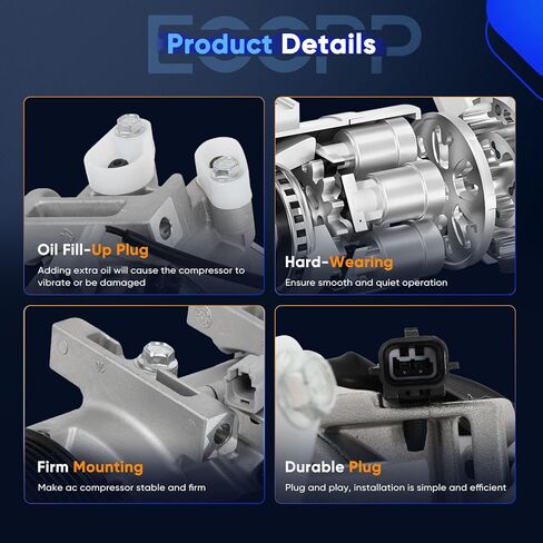 ضاغط التيار المتردد ECCPP لنيسان ألتيما 2.5L 2013-2018 لضاغط التيار المتردد إنفينيتي QX60 2.5L 2018-2019 مع القابض in Kuwait