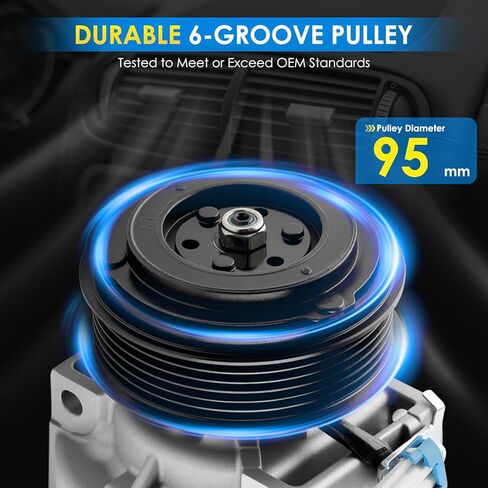 Car A/C Compressor Fit for Encore 2013-2022, Encore GX 2020-2021, for Sonic 2013-2020, Trax 13-22 Automotive Replacement AC Compressor 6513004 A/C Compressor for Car CO 22301C in Kuwait
