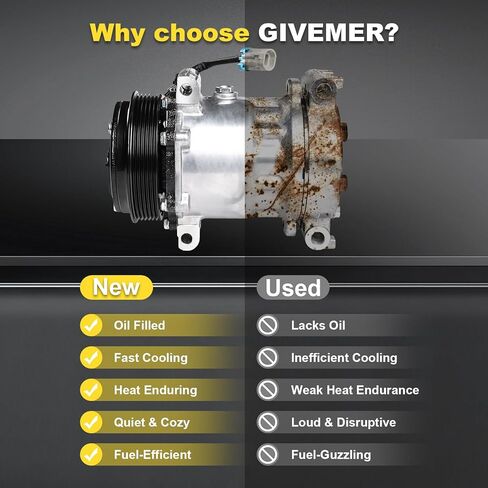 Air Conditioning AC Compressor with Clutch Compatible with Chevy C1500 5.7L 1996-1999 for Cadillac Escalade 5.7L 1999 2000 A/C Compressor,Replaces 1136527, 1136557, 1136559, 1136519, CO20151C in Saudi Arabia