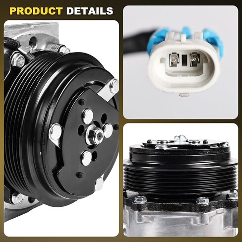 Air Conditioning AC Compressor with Clutch Compatible with Chevy C1500 5.7L 1996-1999 for Cadillac Escalade 5.7L 1999 2000 A/C Compressor,Replaces 1136527, 1136557, 1136559, 1136519, CO20151C in Saudi Arabia