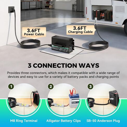 24V Lithium Battery Charger with 8 Protections 20A 29.2V Lifepo4 Battery Charger Overcharge Protection Fully Automatic Smart Trickle Charging for Golf Carts, Forklifts, Rvs with 25.6V Lifepo4 Battery in Saudi Arabia